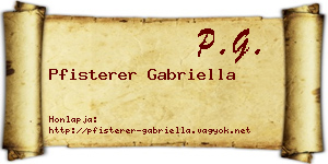 Pfisterer Gabriella névjegykártya